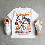 'Orange Citrus' 3s DopeSkill T-Shirt Broken Bones Graphic