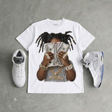 White Metallic 5s DopeSkill T-Shirt Rich Youth Graphic