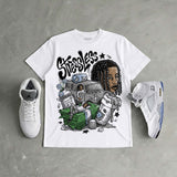White Metallic 5s DopeSkill T-Shirt Stressless Graphic
