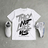 White Metallic 5s DopeSkill T-Shirt They Not Like Us Graphic