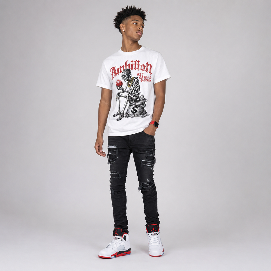 Fire Red “Black Tongue” 5s DopeSkill T-Shirt Ambition Graphic