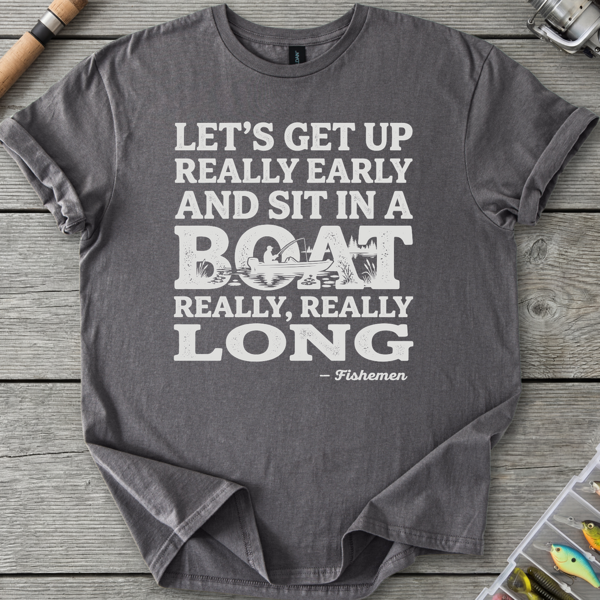 Fish In A Boat Really Long T-Shirt