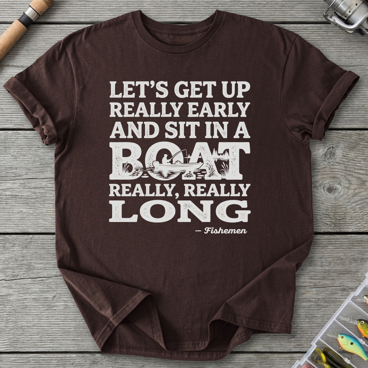 Fish In A Boat Really Long T-Shirt