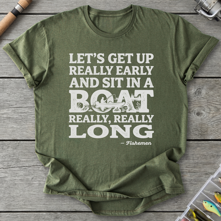Fish In A Boat Really Long T-Shirt