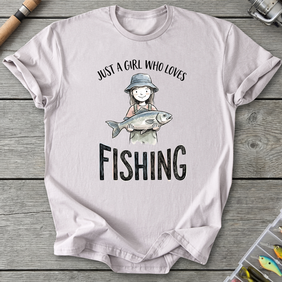 Fishing Girl Bucket Hat T-Shirt