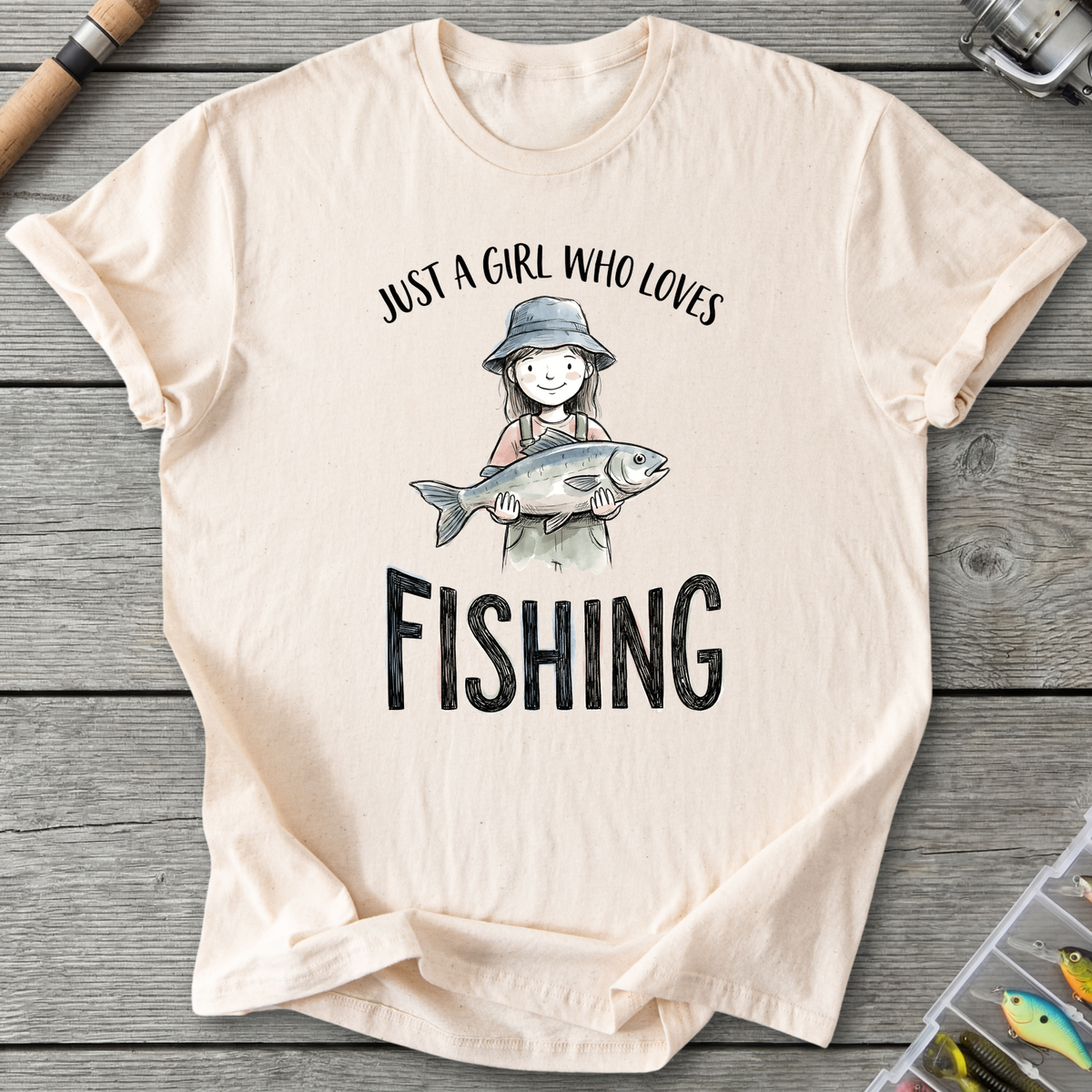 Fishing Girl Bucket Hat T-Shirt