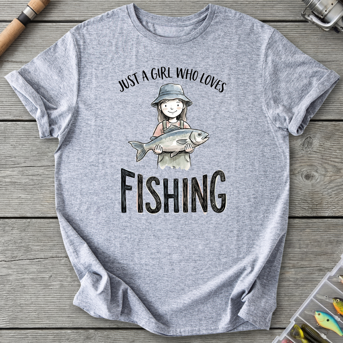 Fishing Girl Bucket Hat T-Shirt