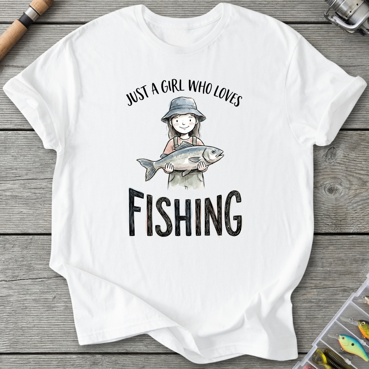 Fishing Girl Bucket Hat T-Shirt