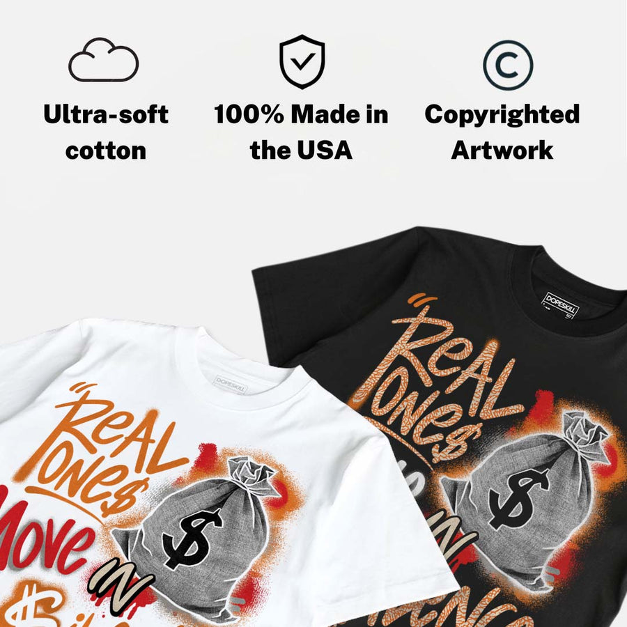 'Orange Citrus' 3s DopeSkill T-Shirt Real Ones Move In Silence Graphic
