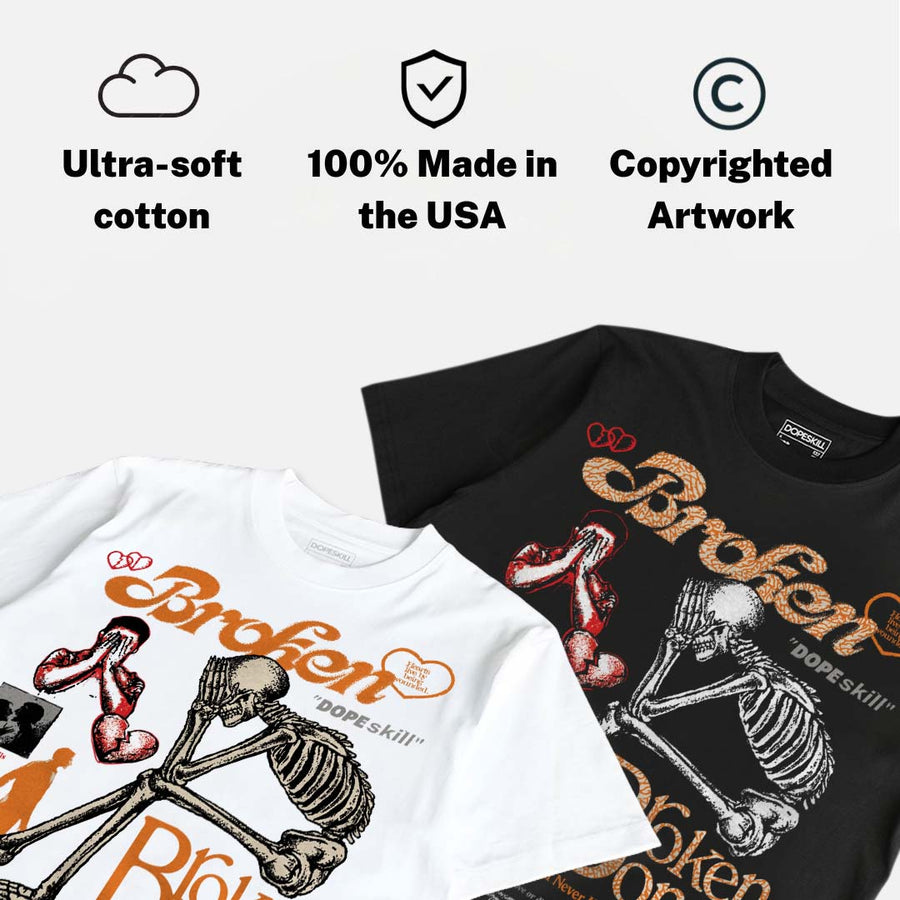 'Orange Citrus' 3s DopeSkill T-Shirt Broken Bones Graphic