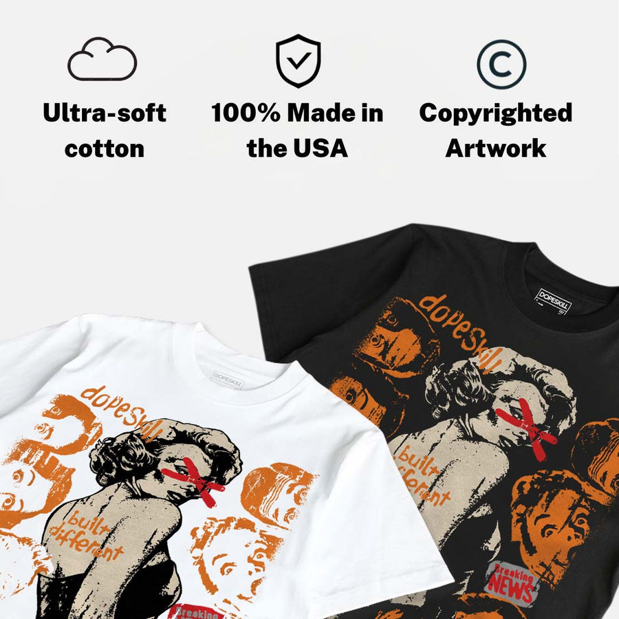 'Orange Citrus' 3s DopeSkill T-Shirt Built Different Graphic