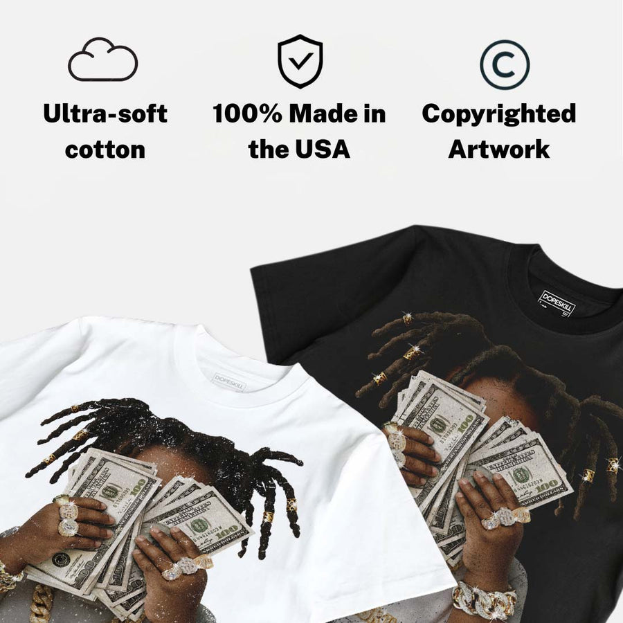 White Metallic 5s DopeSkill T-Shirt Rich Youth Graphic