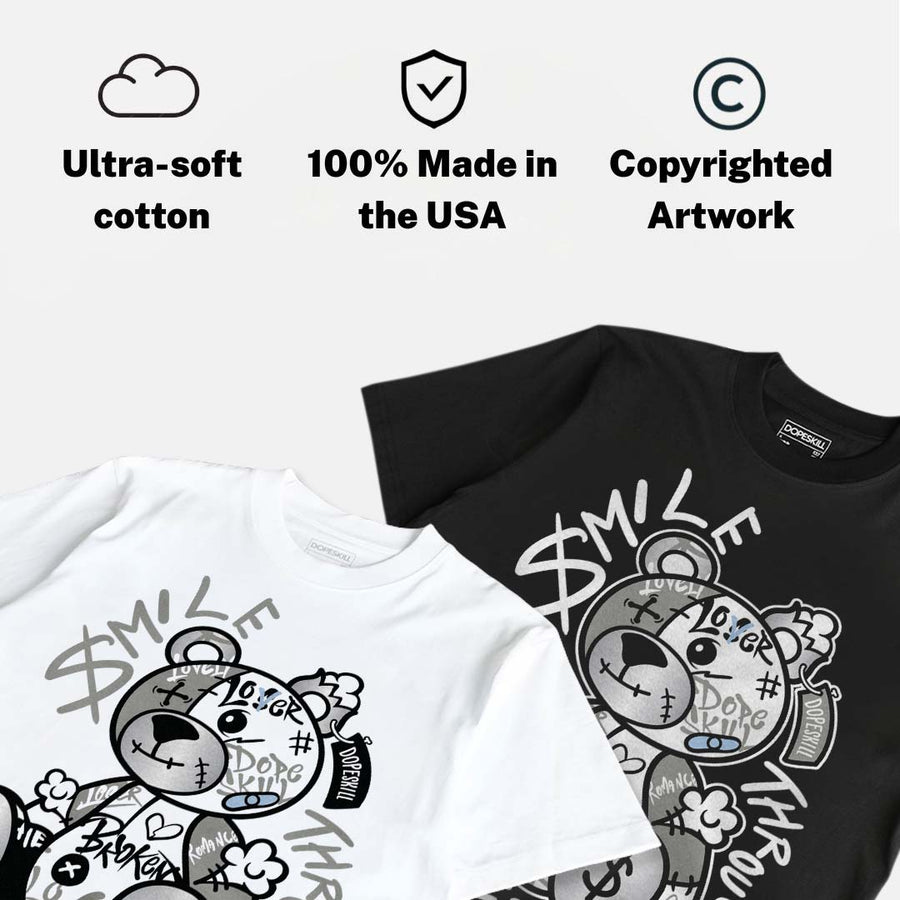 White Metallic 5s DopeSkill T-Shirt Smile Through The Pain Graphic