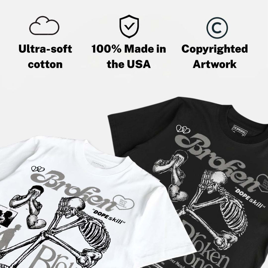 White Metallic 5s DopeSkill T-Shirt Broken Bones Graphic