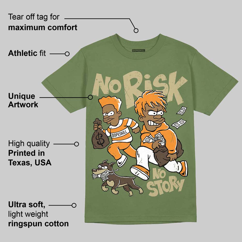 Olive Collection DopeSkill Olive T-shirt No Risk No Story Graphic