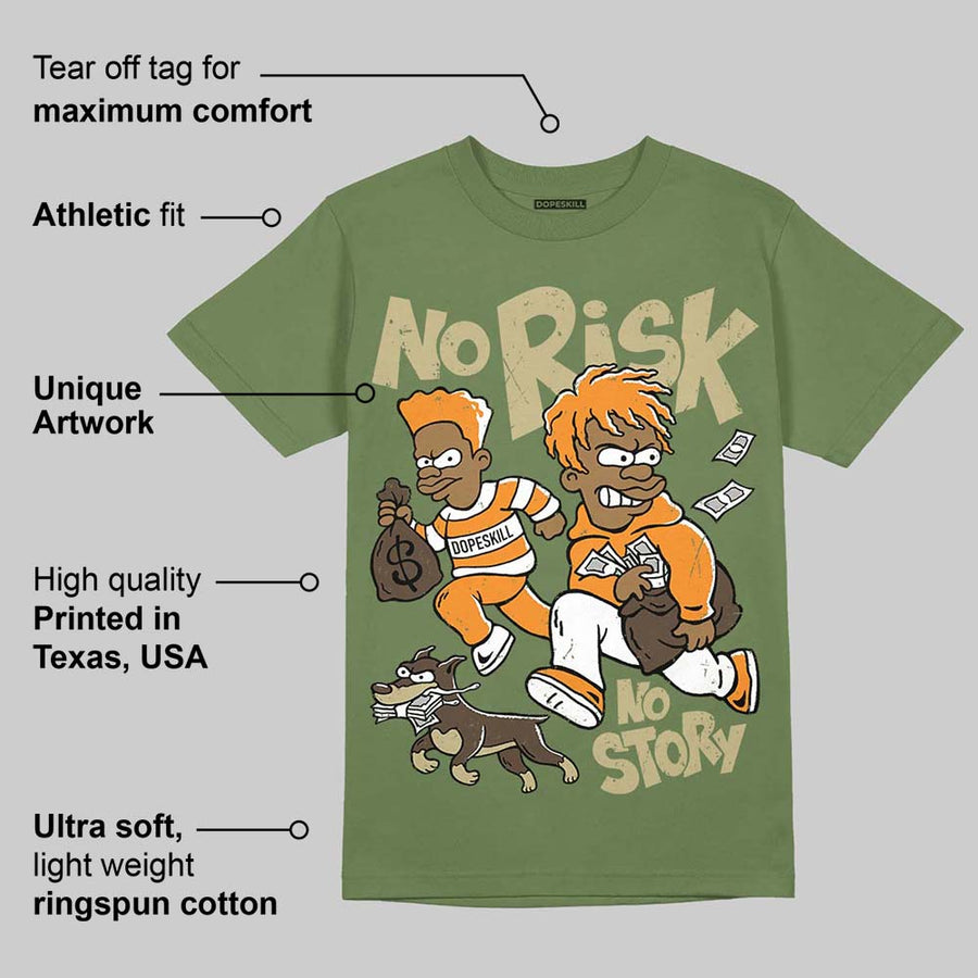 Olive Collection DopeSkill Olive T-shirt No Risk No Story Graphic