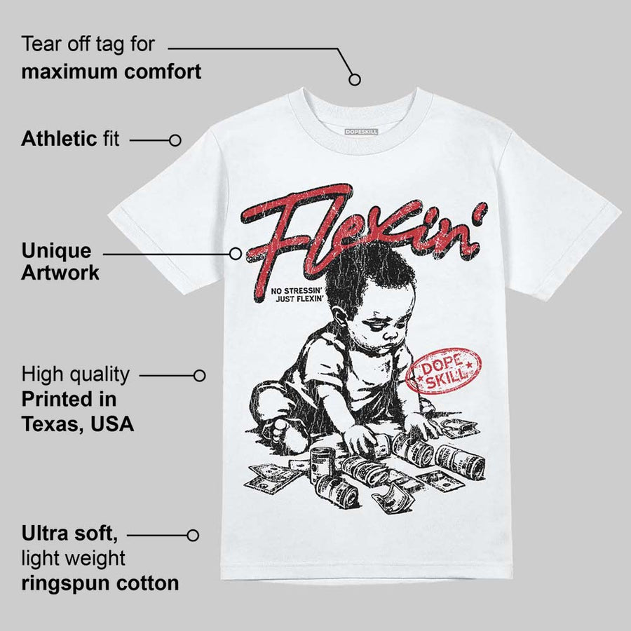 Fire Red “Black Tongue” 5s DopeSkill T-Shirt Flexin' Graphic