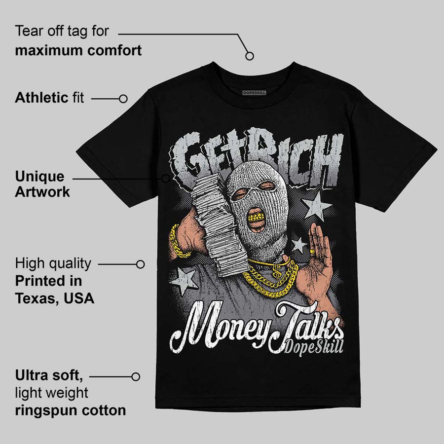 Wolf Grey 12s DopeSkill T-Shirt Get Rich Graphic