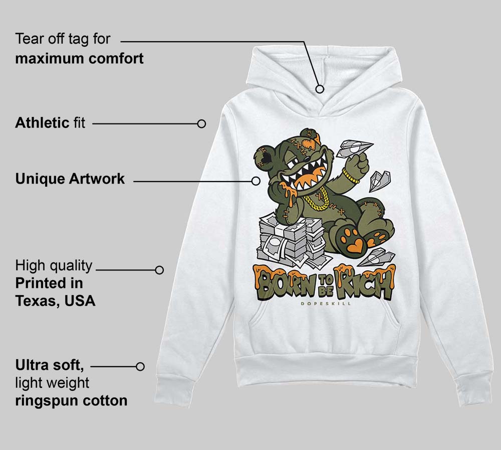 Olive Collection DopeSkill Hoodie Sweatshirt Born To Be Rich Graphic
