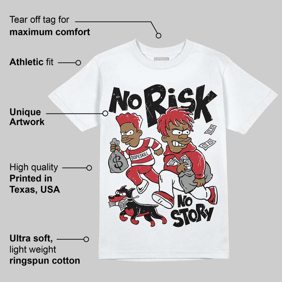 Fire Red “Black Tongue” 5s DopeSkill T-Shirt No Risk No Story Graphic