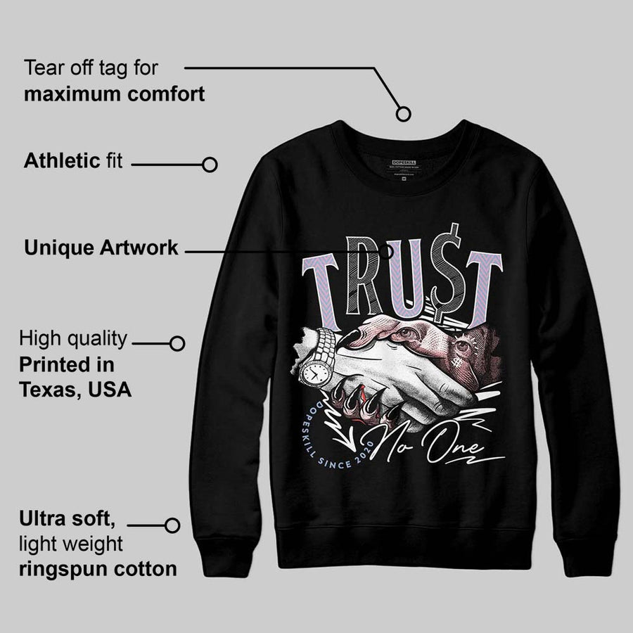 Harris Tweed x Denim Turquoise Dunk DopeSkill Sweatshirt Trust No One Graphic