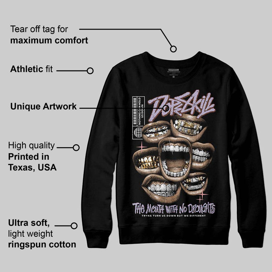 Harris Tweed x Denim Turquoise Dunk DopeSkill Sweatshirt The Mouth With No Droughts Graphic