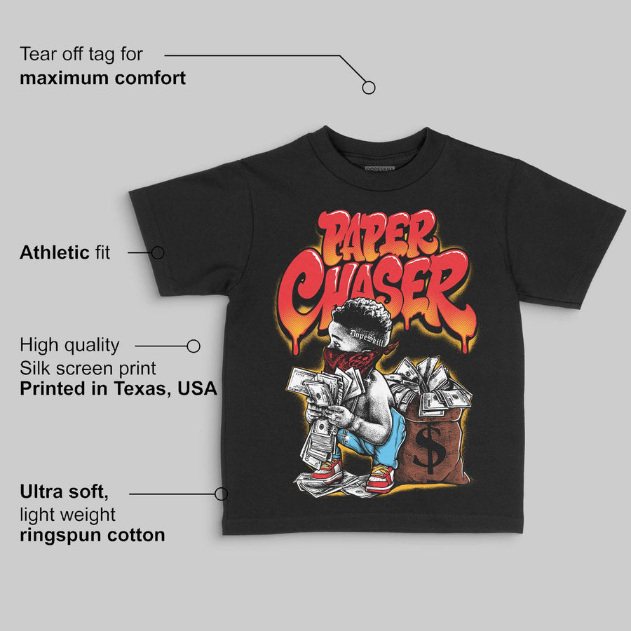 Red 'Paper Chaser Boy' DopeSkill Graphic Toddler Kids T-shirt