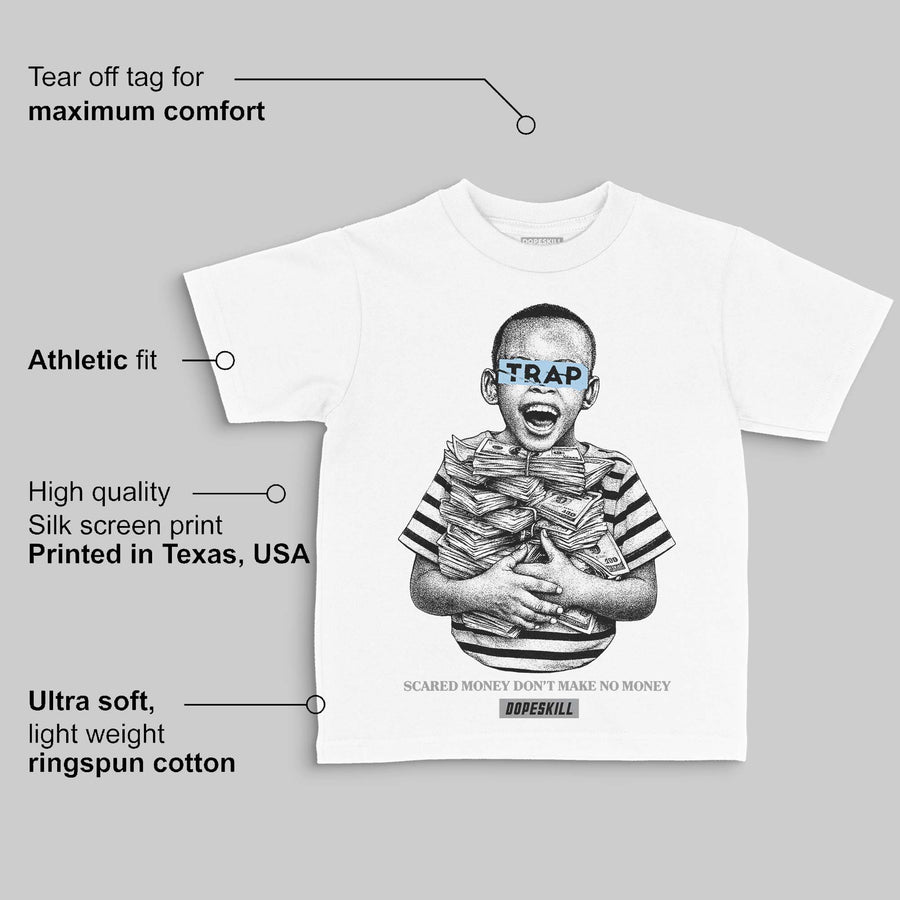 Wolf Grey 5s DopeSkill Toddler Kids T-shirt Scared Money Don't Make No Money Graphic
