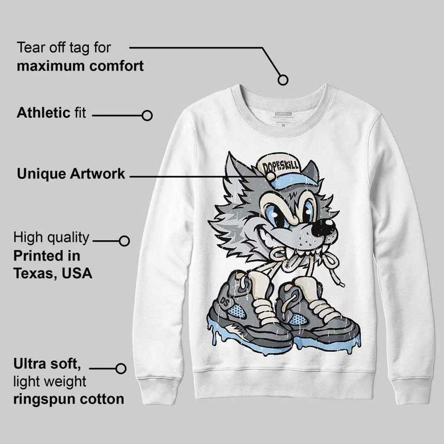 Wolf Grey 5s DopeSkill Sweatshirt Wolf Grey 5s Graphic