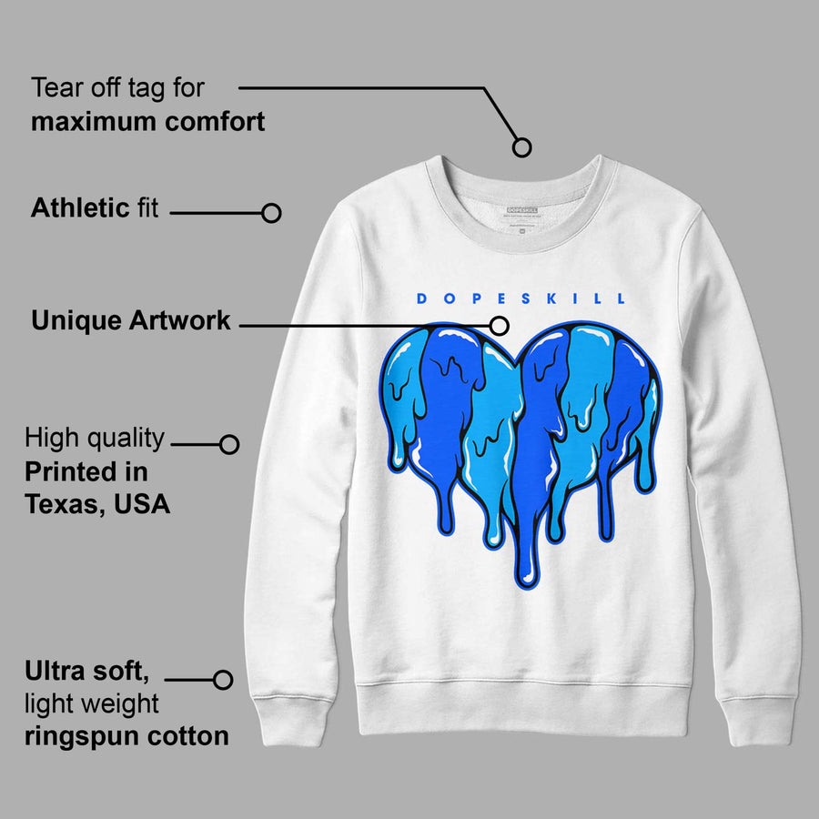 Royal Blue Collection DopeSkill Sweatshirt Slime Drip Heart Graphic