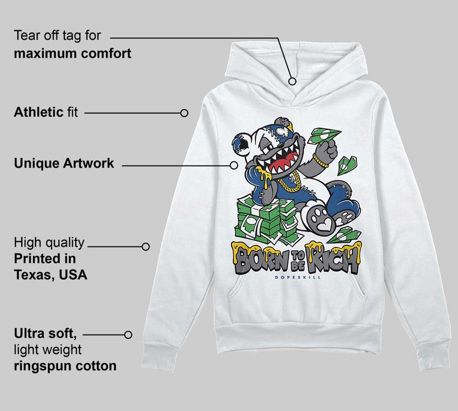 Flint Grey 9s DopeSkill Hoodie Sweatshirt Born To Be Rich Graphic