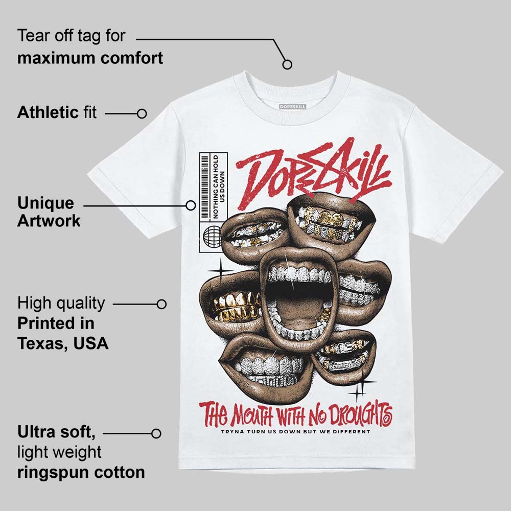 Fire Red “Black Tongue” 5s DopeSkill T-Shirt The Mouth With No Droughts Graphic