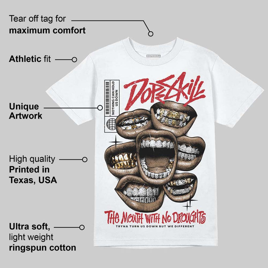 Fire Red “Black Tongue” 5s DopeSkill T-Shirt The Mouth With No Droughts Graphic
