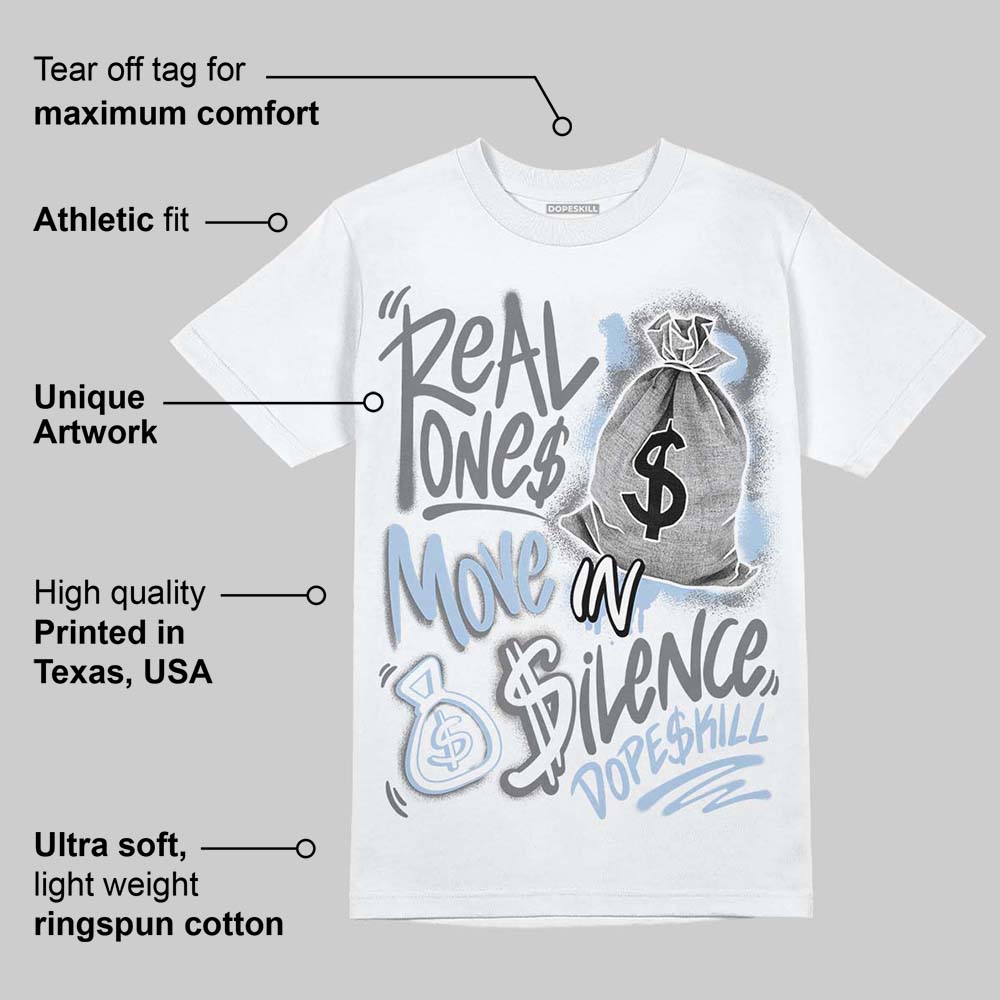 NB 2000 “Silver/Blue” DopeSkill T-Shirt Real Ones Move In Silence Graphic