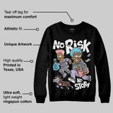 Harris Tweed x Denim Turquoise Dunk DopeSkill Sweatshirt No Risk No Story Graphic
