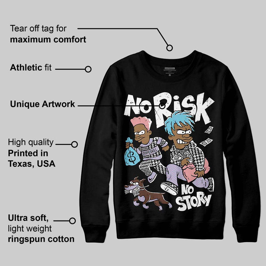 Harris Tweed x Denim Turquoise Dunk DopeSkill Sweatshirt No Risk No Story Graphic