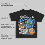 Black University Blue 5s DopeSkill Toddler Kids T-shirt SRSLY Study Graphic
