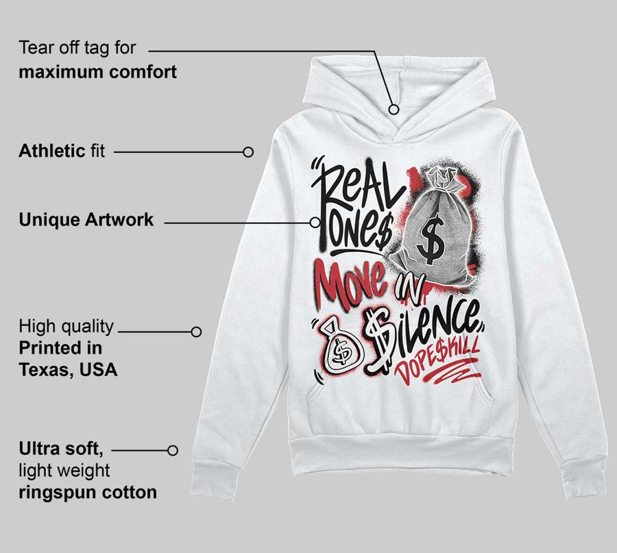 Flight Club 4s DopeSkill Hoodie Sweatshirt Real Ones Move In Silence Graphic