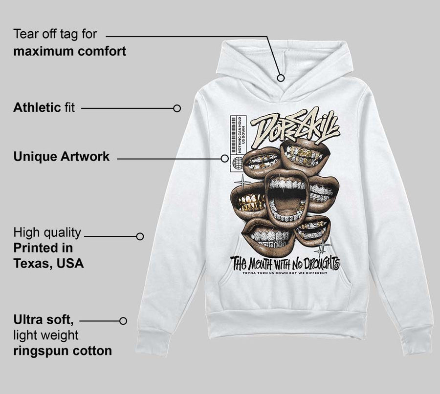 Reverse Metallic 5s DopeSkill Hoodie Sweatshirt The Mouth With No Droughts Graphic