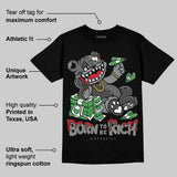 Black Cat 4s DopeSkill T-Shirt Born To Be Rich Graphic