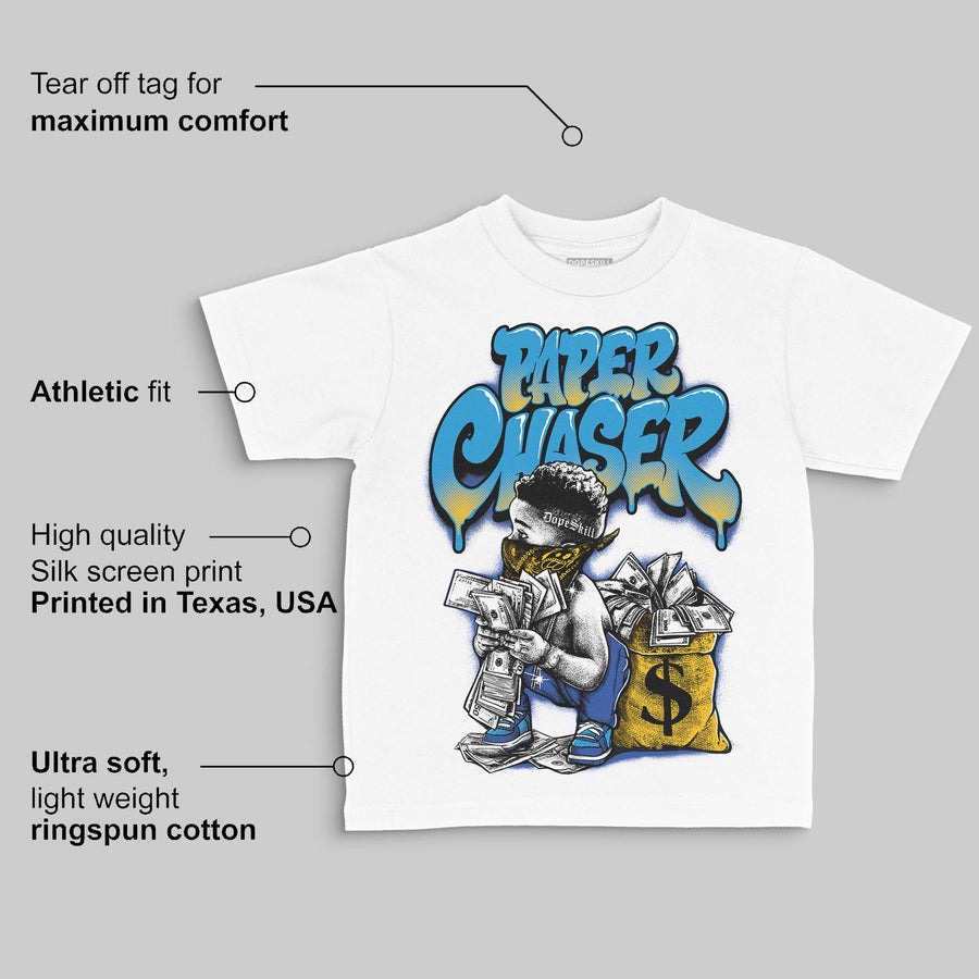 Royal Blue 'Paper Chaser Boy' DopeSkill Graphic Toddler Kids T-shirt