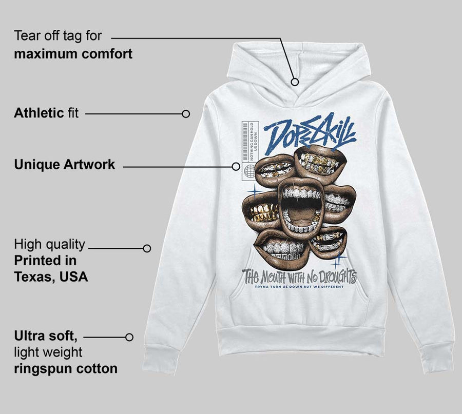 Flint Grey 9s DopeSkill Hoodie Sweatshirt The Mouth With No Droughts Graphic