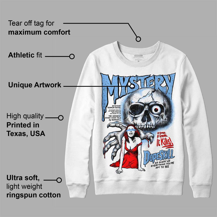 Powder Blue 9s DopeSkill Sweatshirt Mystery Ghostly Grasp Graphic