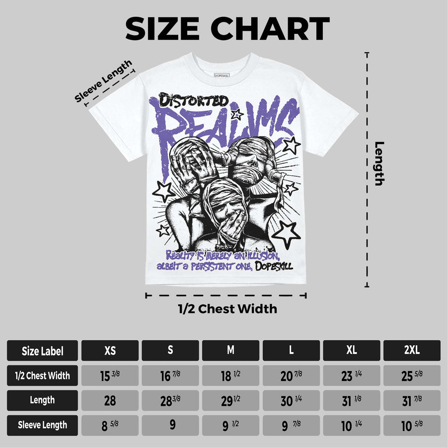 Grape 5s DopeSkill Oversize Print T-Shirt Distorted Realms Graphic