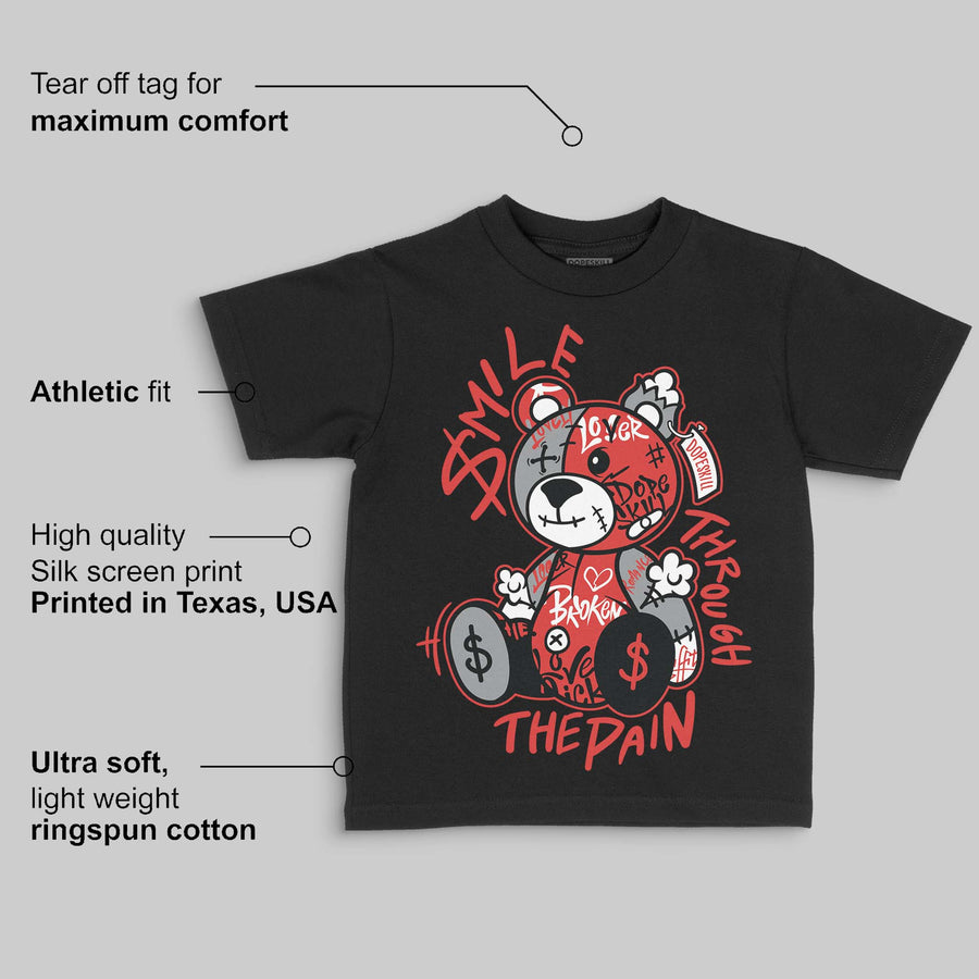 Toro Bravo 4s DopeSkill Toddler Kids T-shirt Smile Through The Pain Graphic