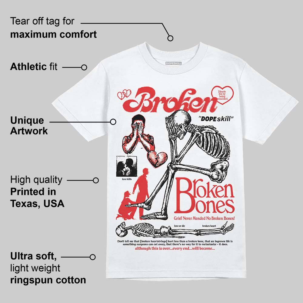 AJ 13 Chicago True Red Cherry DopeSkill T-Shirt Broken Bones Graphic