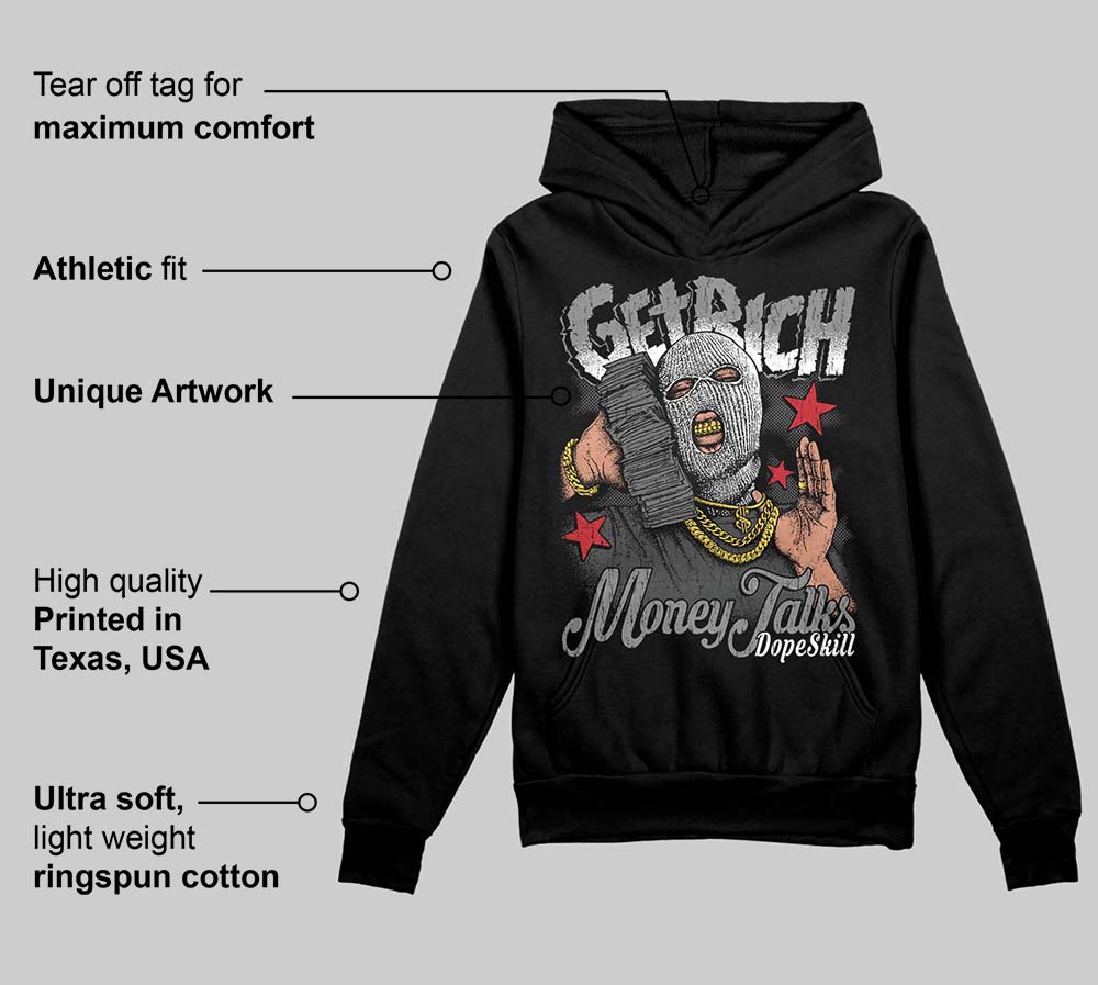 Black Cat 4s DopeSkill Hoodie Sweatshirt Get Rich Graphic