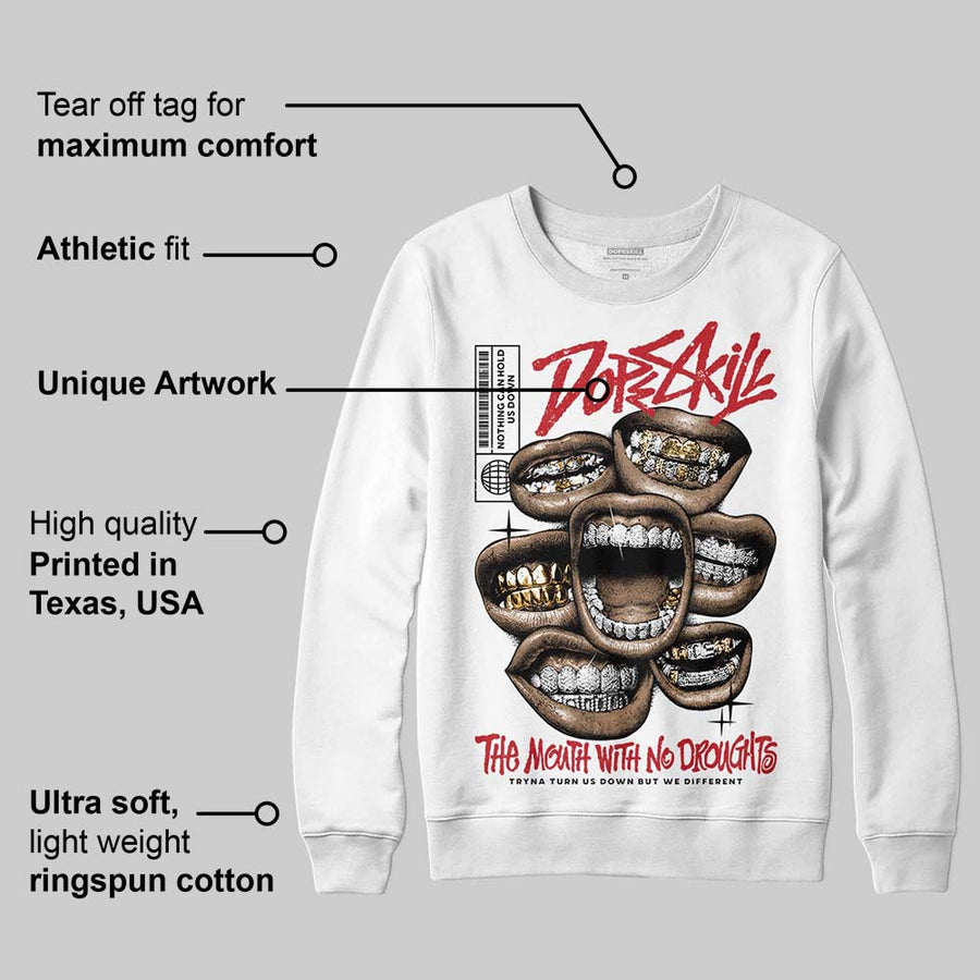 Fire Red “Black Tongue” 5s DopeSkill Sweatshirt The Mouth With No Droughts Graphic