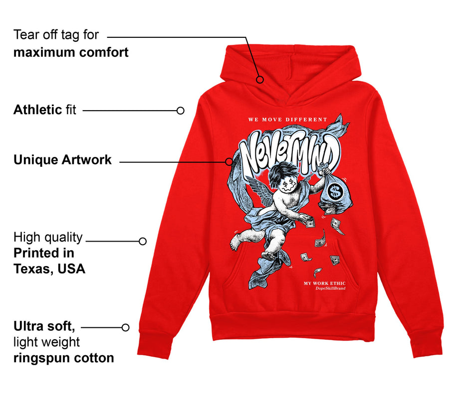 Cherry 11s DopeSkill Varsity Red Hoodie Sweatshirt Nevermind Graphic