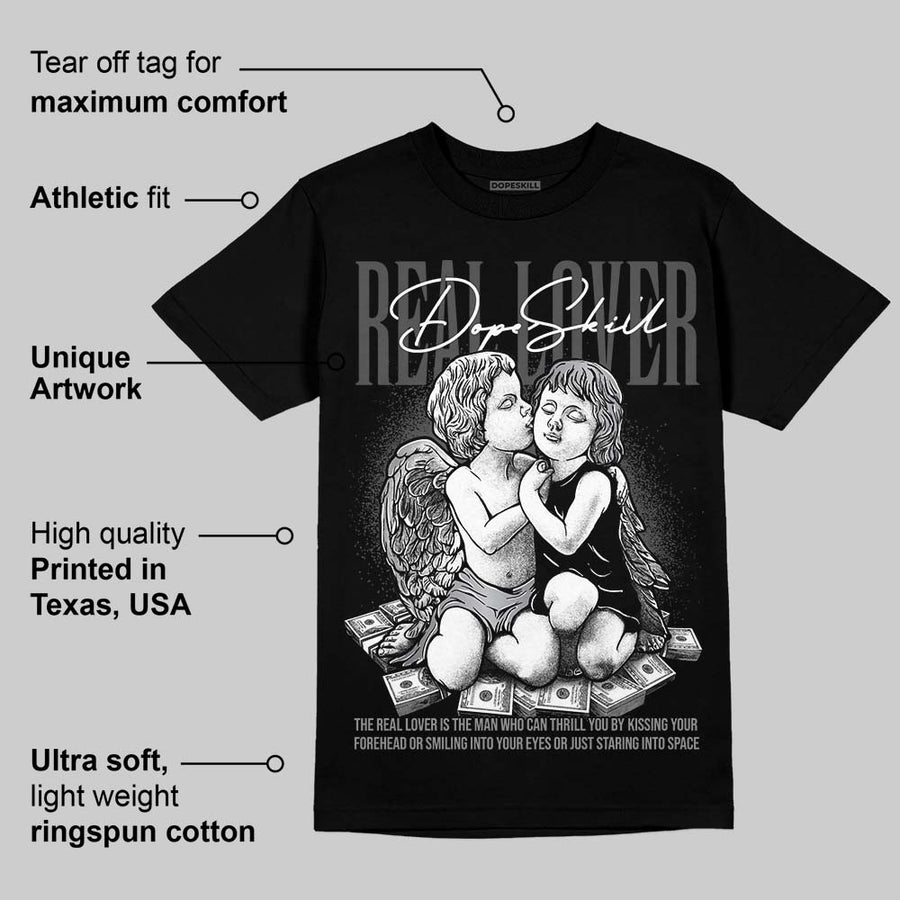 TD Black Patent 11s DopeSkill T-Shirt Real Lover Graphic